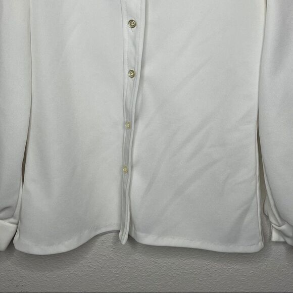 Vintage Polyester White Blouse - Picture 7 of 7